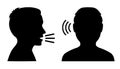 People talk: speak and listen - vector Royalty Free Stock Photo